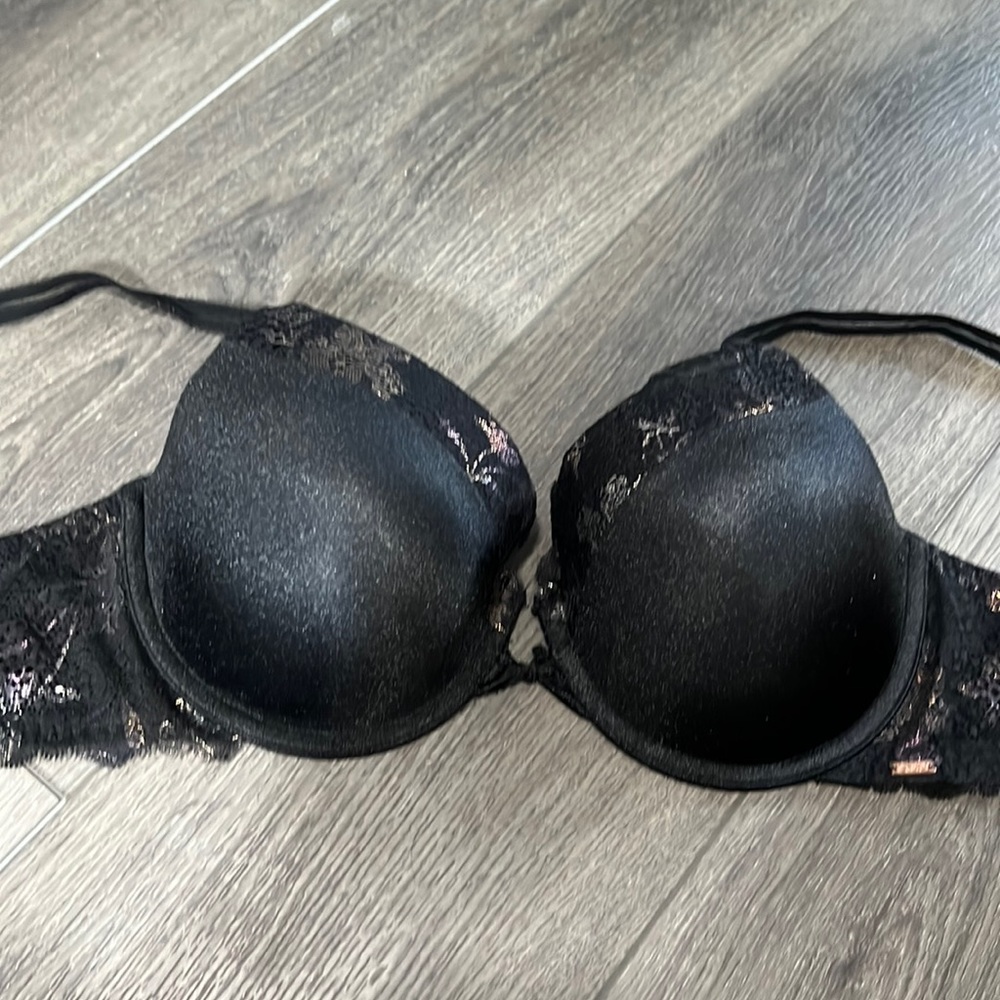 PINK Black Bra